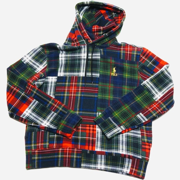 Polo Ralph Lauren Other - Polo Ralph Lauren Patchwork Plaid Fleece Hoodie Men’s Sz Small Pullover